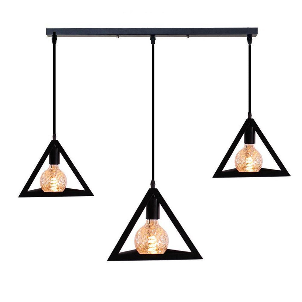 Homestyle pro mk018-b industriële pyramide hanglampen zwart metaal