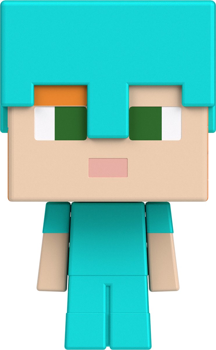 Minecraft mob heads minis - speelfiguur - poppetje met blauwe helm