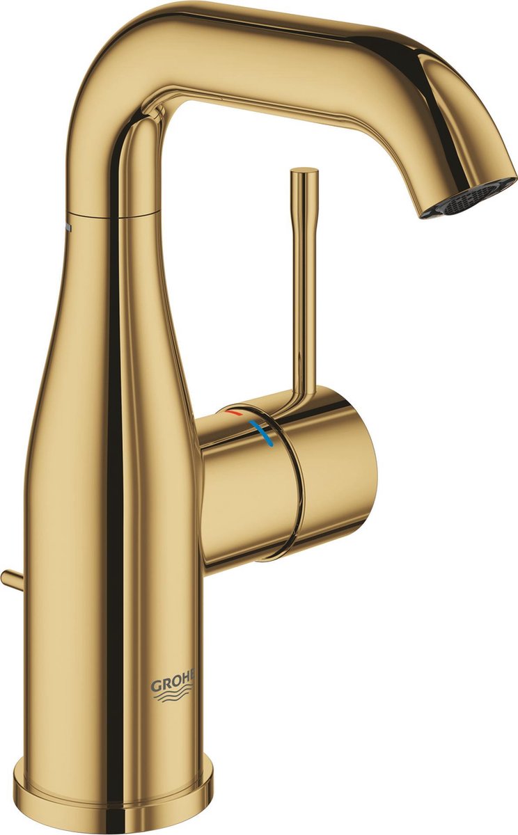 Grohe essence new wastafelkraan - medium draaibare uitloop - met trek-waste - cool sunrise (goud) - 23462gl1