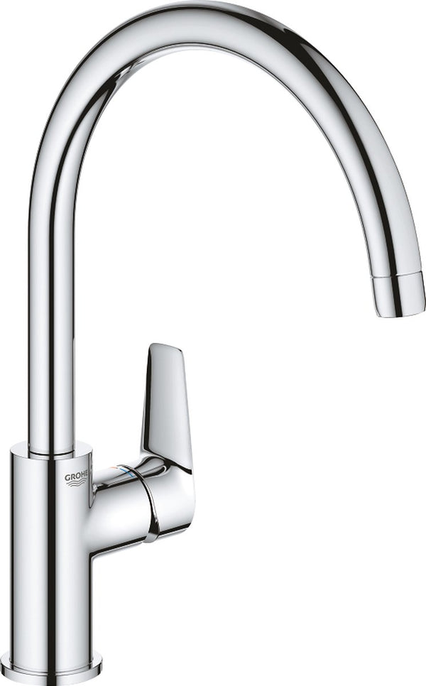 Grohe bauedge keukenkraan - hoge uitloop - 360° draaibereik - chroom