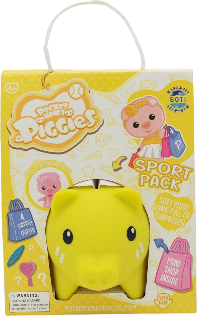 Boti pockey money piggies speelfiguur met spaarpot - sportpakket