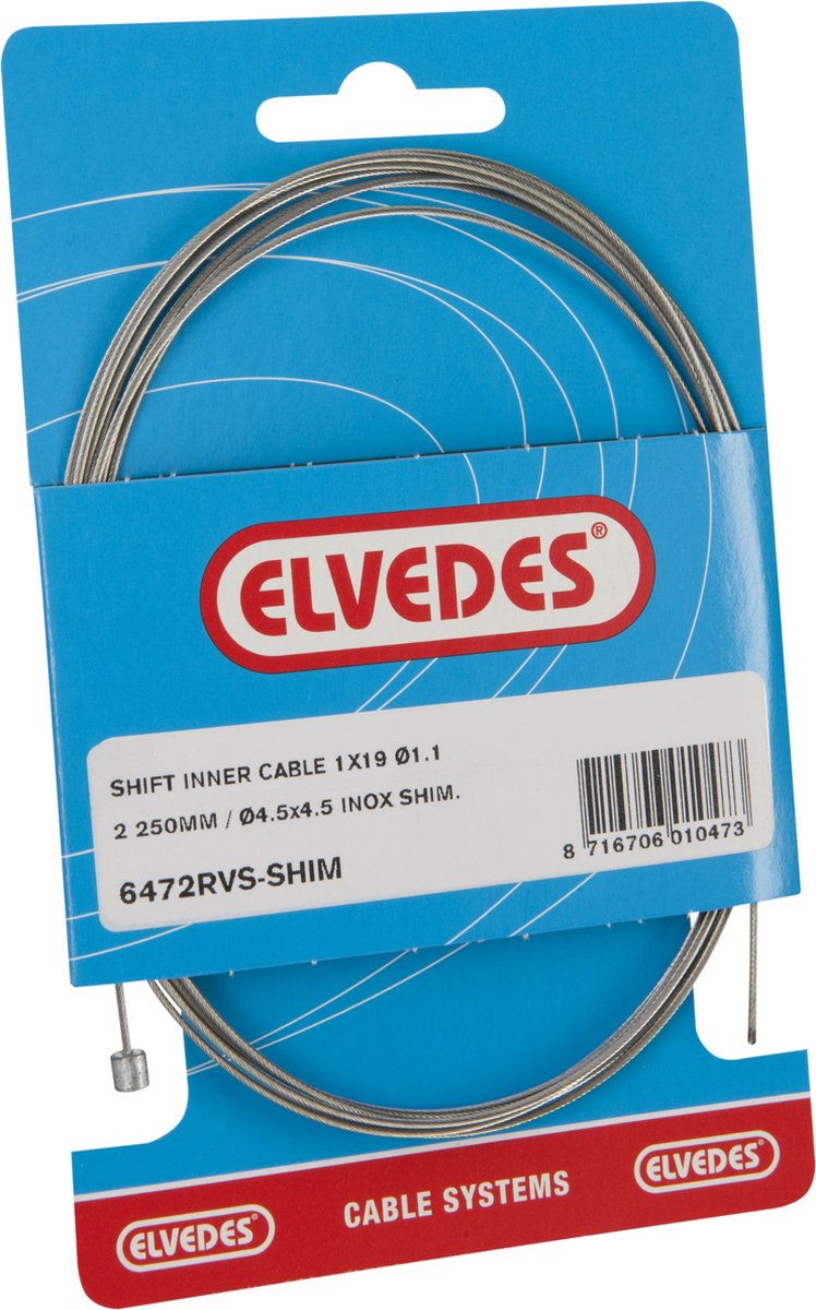 versnellingsbinnenkabel Shimano 2,25 m 1,1 mm 6472 zilver