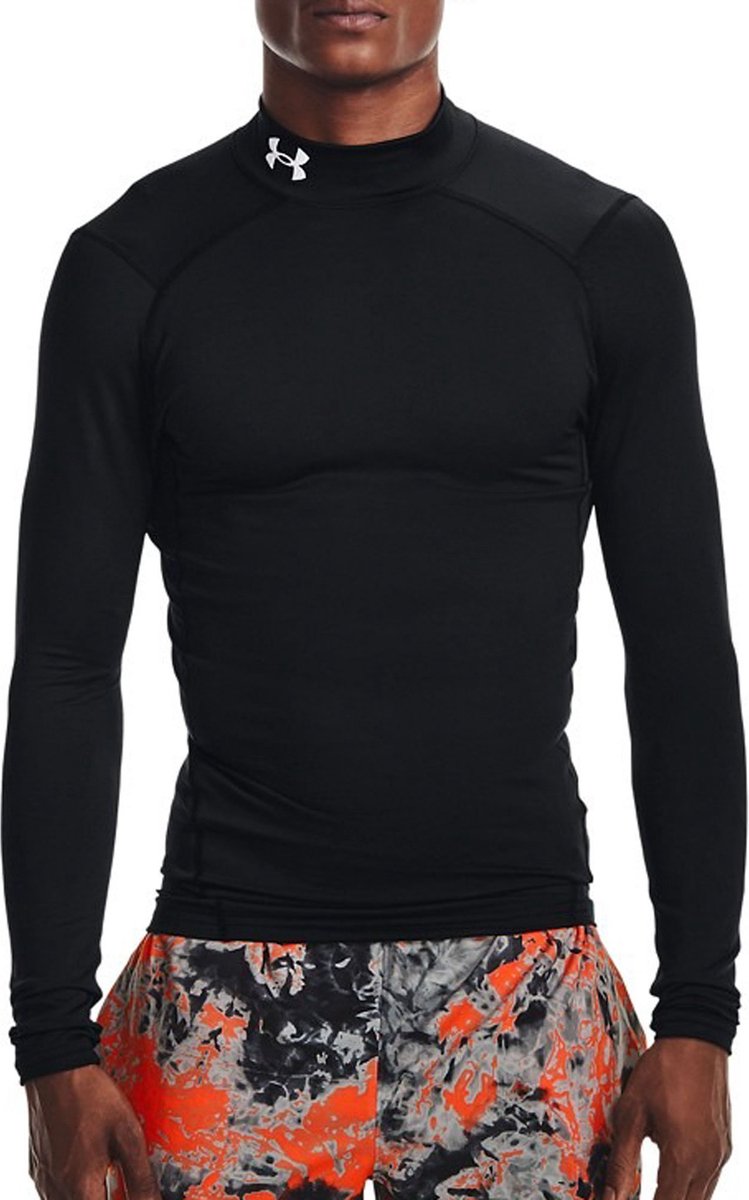 Under armour ua cg armour compressie mock heren thermoshirt - zwart - maat xxl