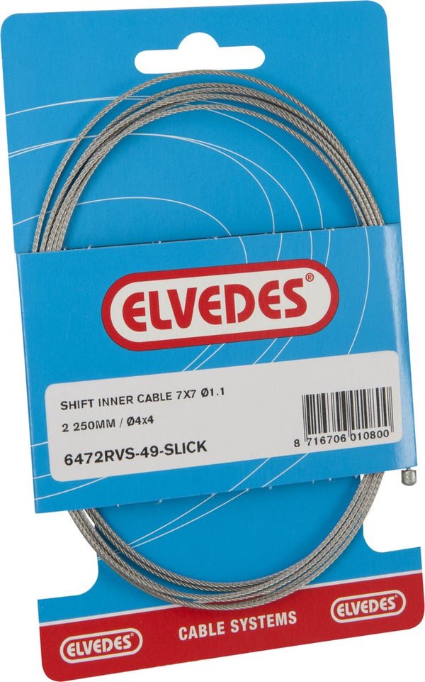 Schakel binnenkabel Elvedes 2250mm RVS Slick Ø1,1mm N-nippel (op kaart)