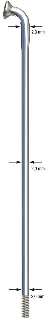 Sapim spaak 14-266 x-strong RVS zonder nippel (100st)