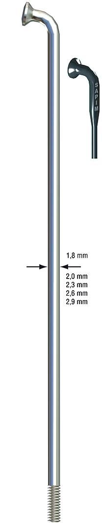 Sapim spaak leader spoke leader sst 2x254mm b