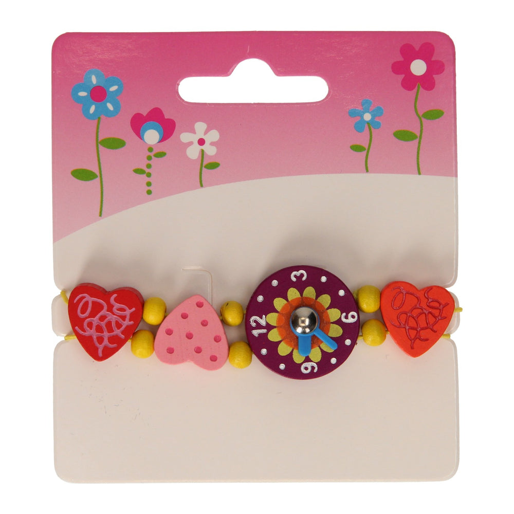 Horloge hout hartjes