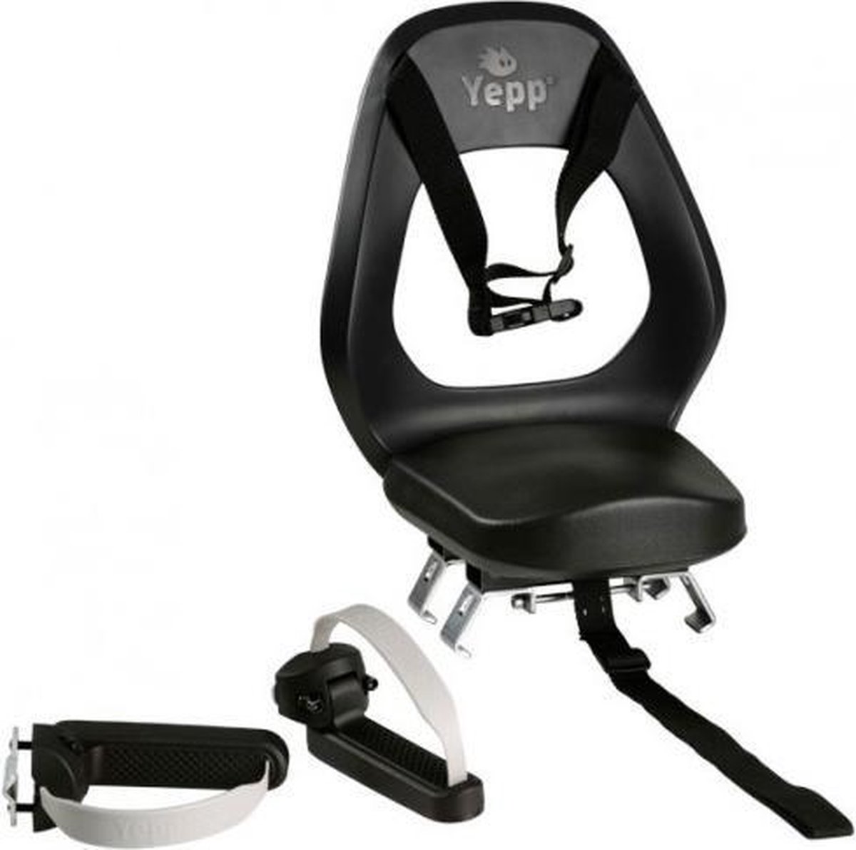 Yepp Thule achterzitje junior budget zwart + yeppie voetjes
