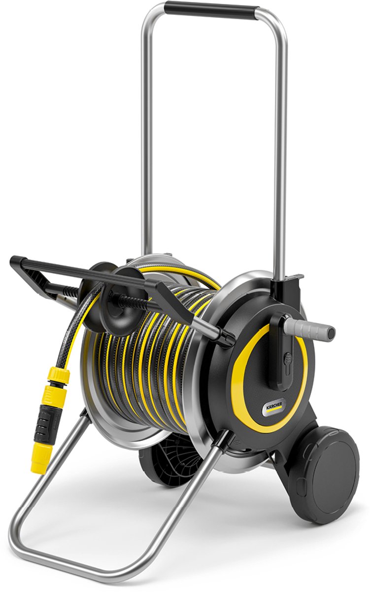 Kärcher ht 5.20 m set slangenwagen - incl. 20 m performance plus tuinslang - metaal - slangcapaciteit (m) 60 (1 2 ) 50 (5 8 ) 35 (3 4 ) - compact en in hoogte verstelbaar - incl. slanggeleiding - incl. performance plus tuinslang