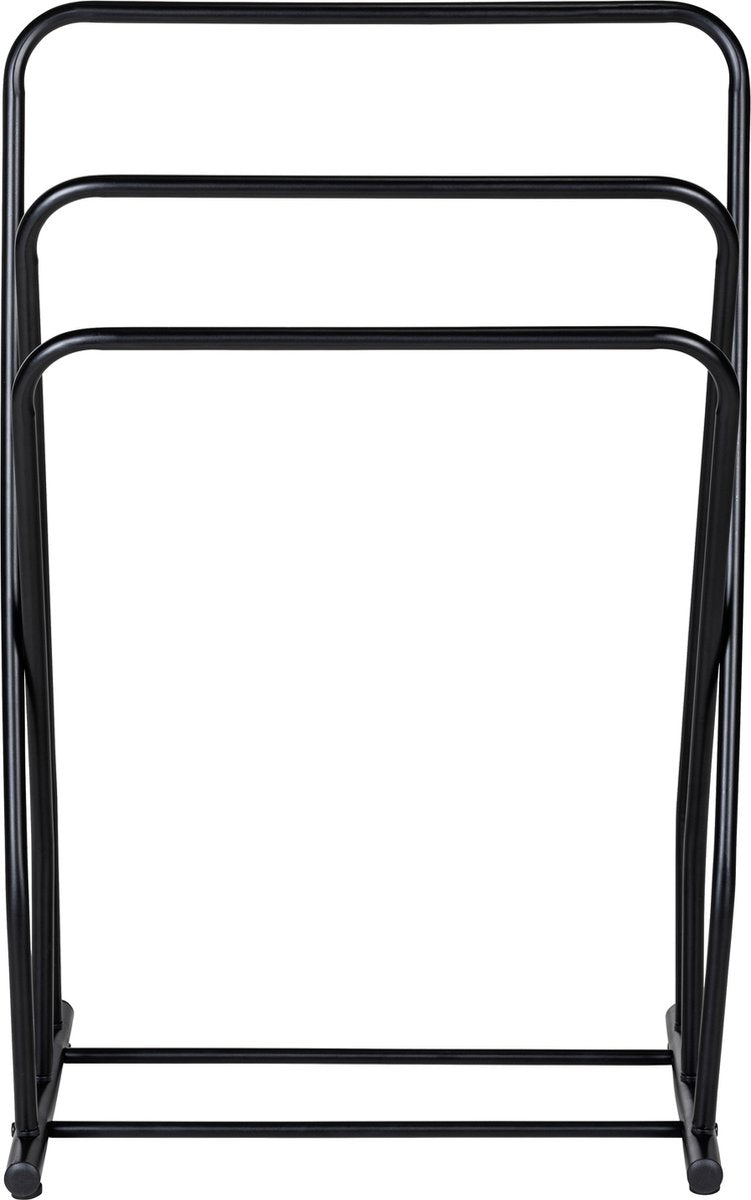 Wenko vrijstaande handdoekhouder granelli zwart 52x80cm - handdoekrek - handdoekenrek - handdoekstang vrijstaand