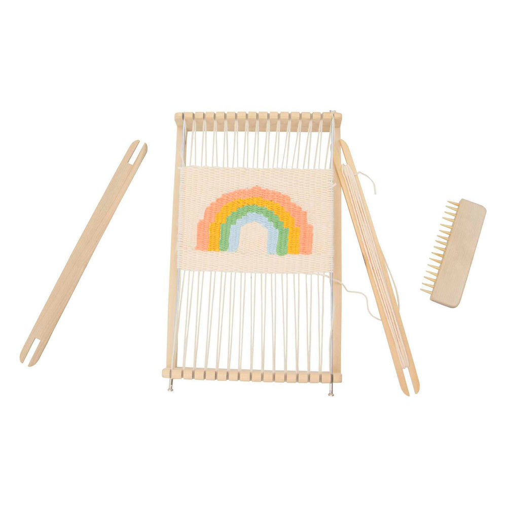 Hout weefgetouw handwerken knutselset, 11dlg.