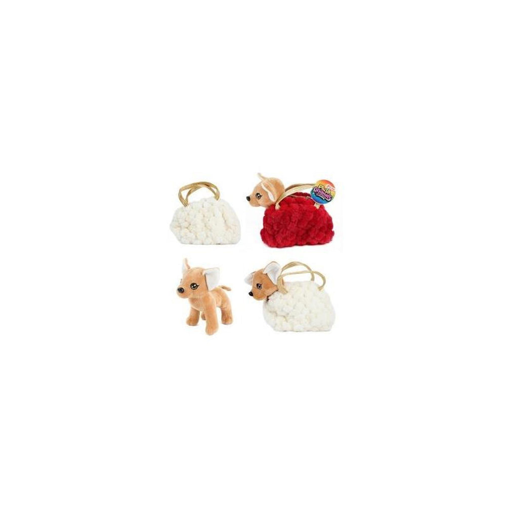 Toi-toys pluchen chihuahua hond in blingbling handtassen