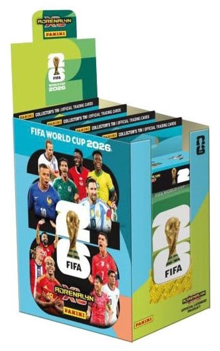 Panini fifa world cup 2026 trading cards pocket tin – 4 pocket tins– verzamelkaarten voetbal – officiële collector’s tin
