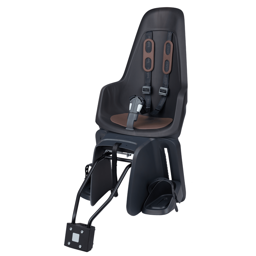 Kinderzitje achter Bobike One Eco met frame- en dragerbevestiging - zwartbruin