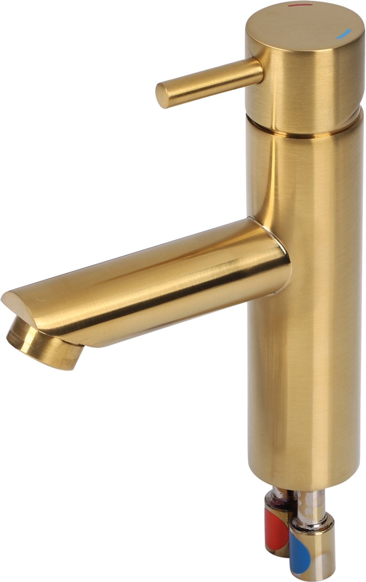 Differnz wastafelkraan recht – mengkraan – koud en warm – toiletkraan – goud