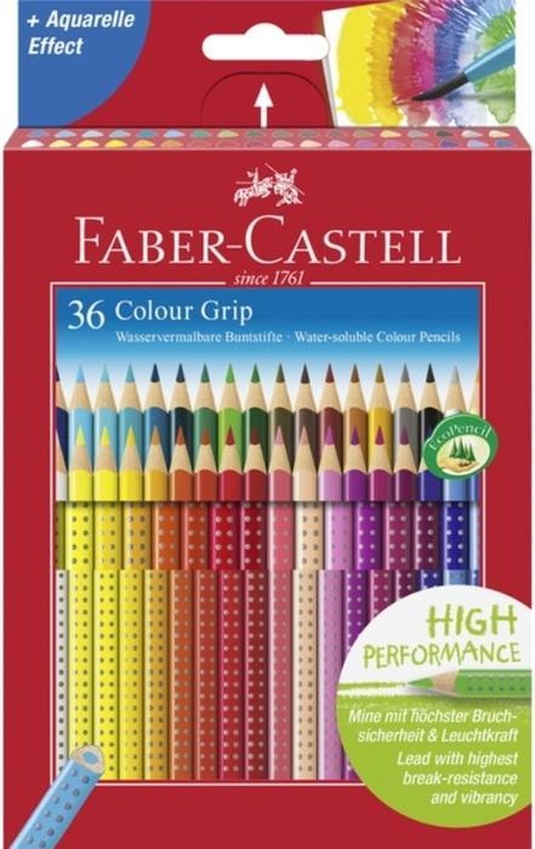 Faber-castell kleurpotloden - colour grip - set 36 kleuren - fc-112442
