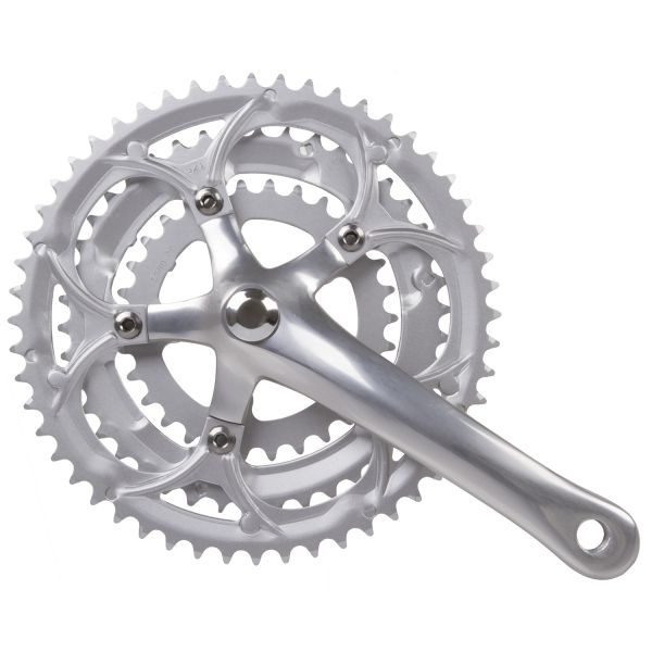 Pédalier race 3x8 vitesses 30 42 52T aluminium - argent