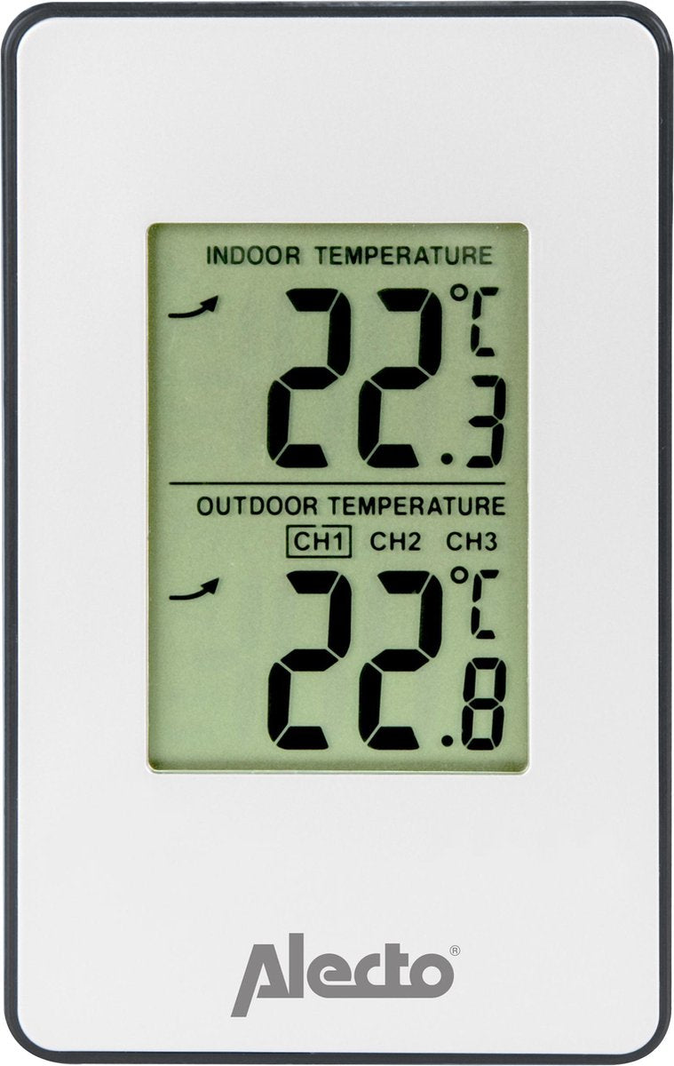 Alecto ws-1050 - professioneel weerstation met draadloze buitensensor - wit zwart