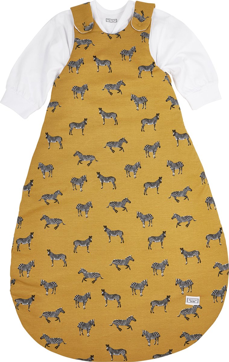 Meyco baby zebra animal baby slaapzak rond tweedelig - honey gold - 80 86 - 2.5 tog
