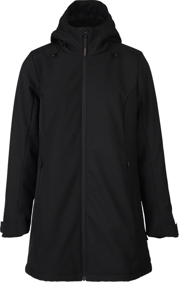 Brunotti melle dames long softshell jas - zwart - s