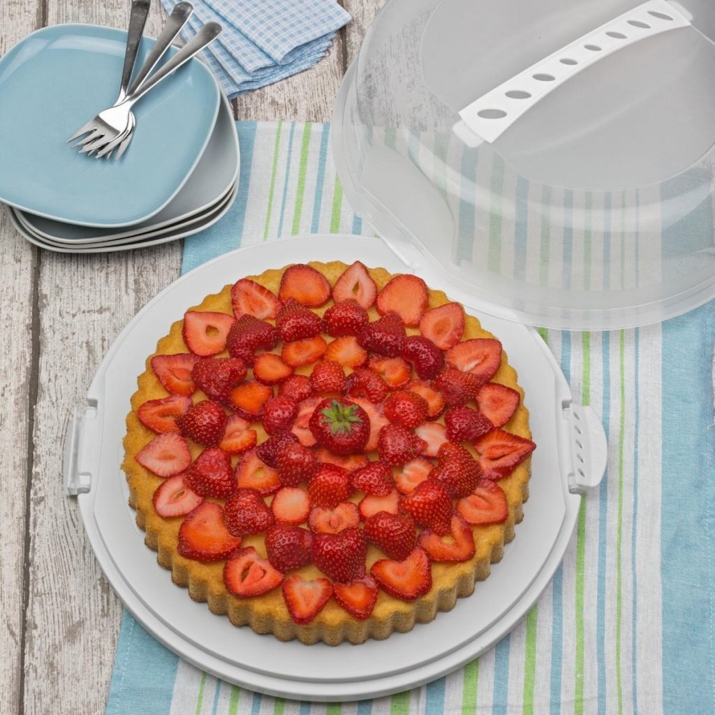 Rotho verse taartdoos 35,5 cm wit transparant