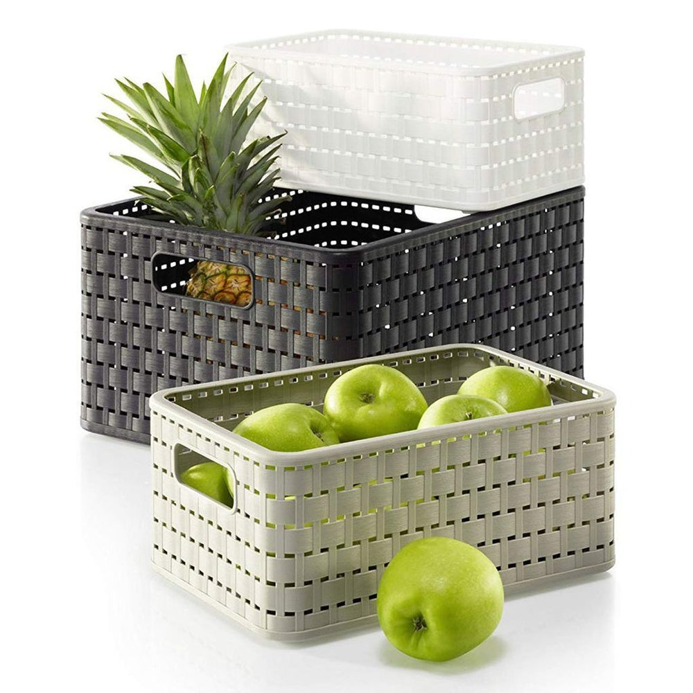 Rotho country mand vierkant 30x30x16 cm 14l wit
