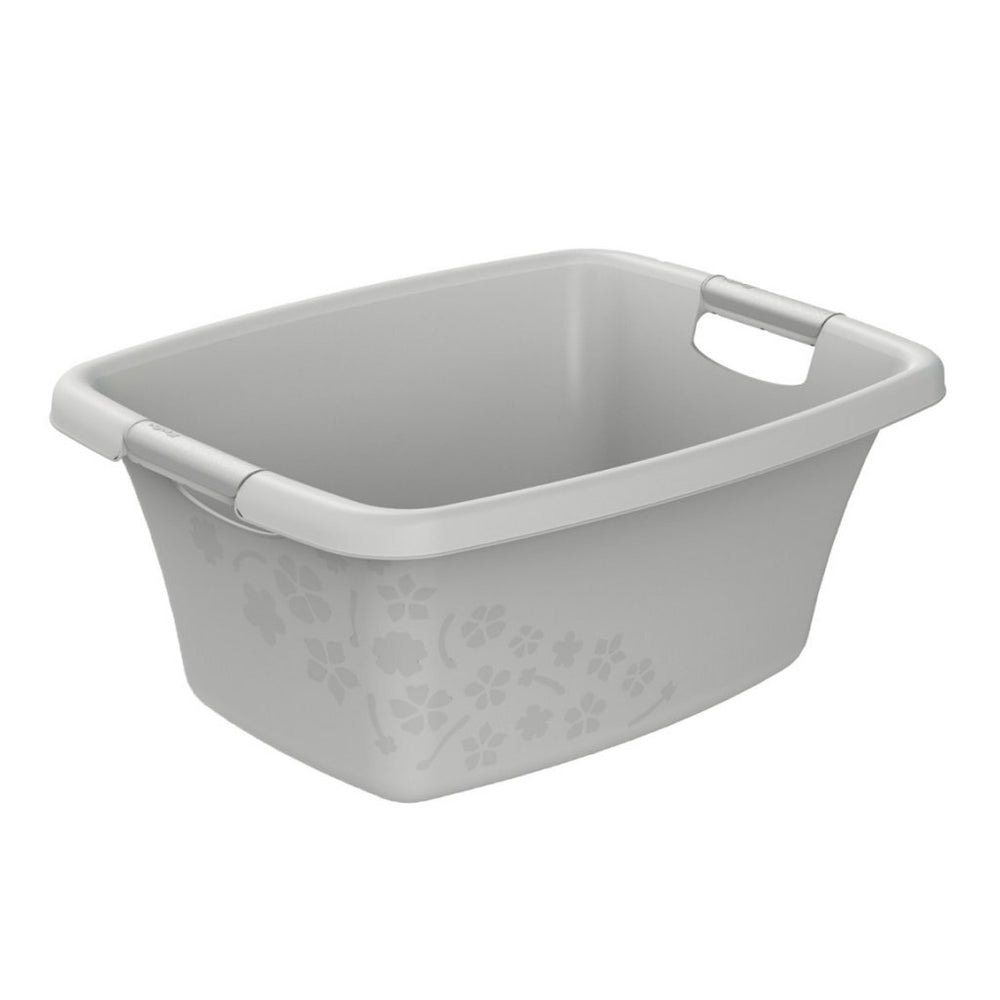Rotho wasmand 25 liter bloemen grijs