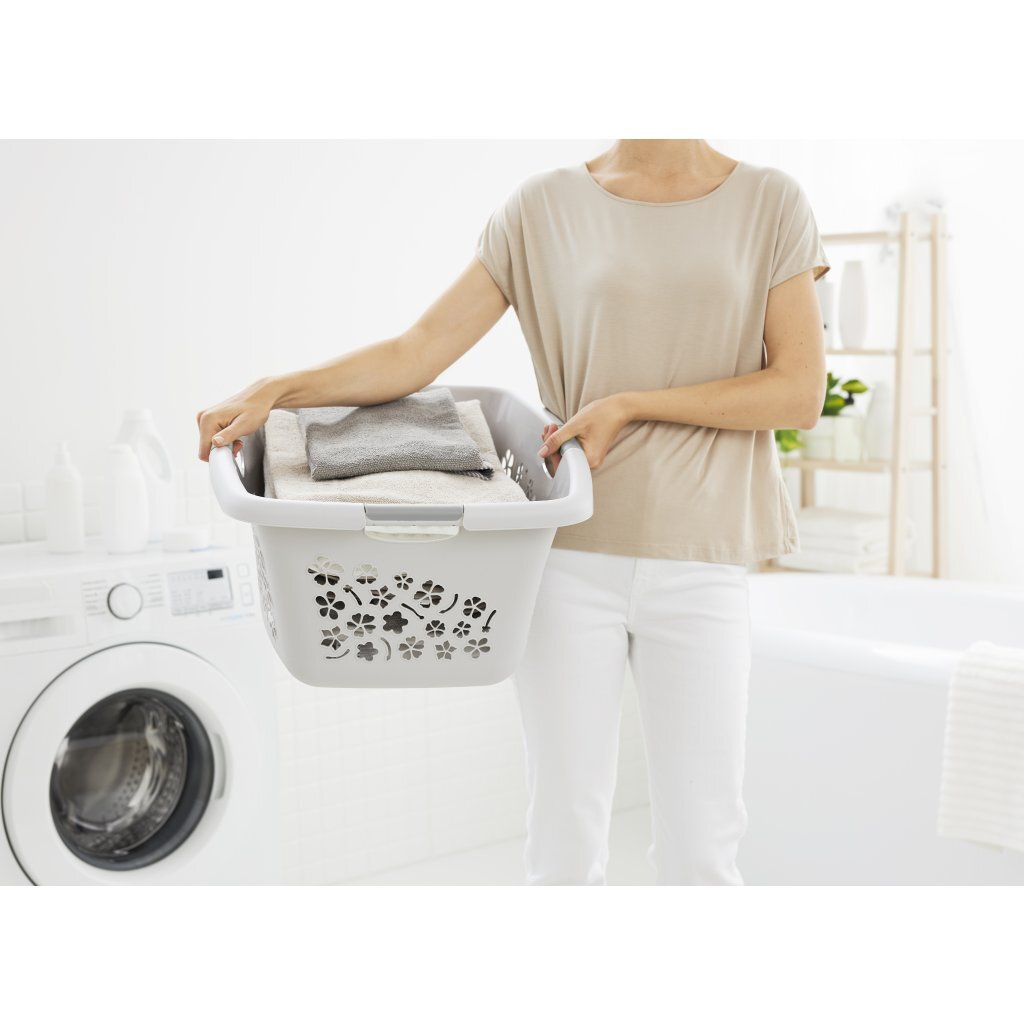 Rotho bloemen wasmand 50l grijs