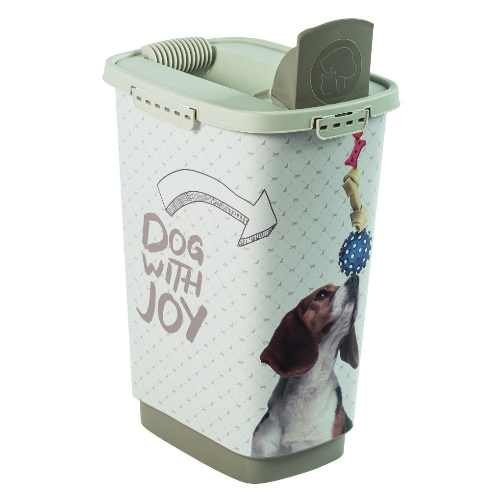 Rotho cody dog pet food container 25l cappuccino zand