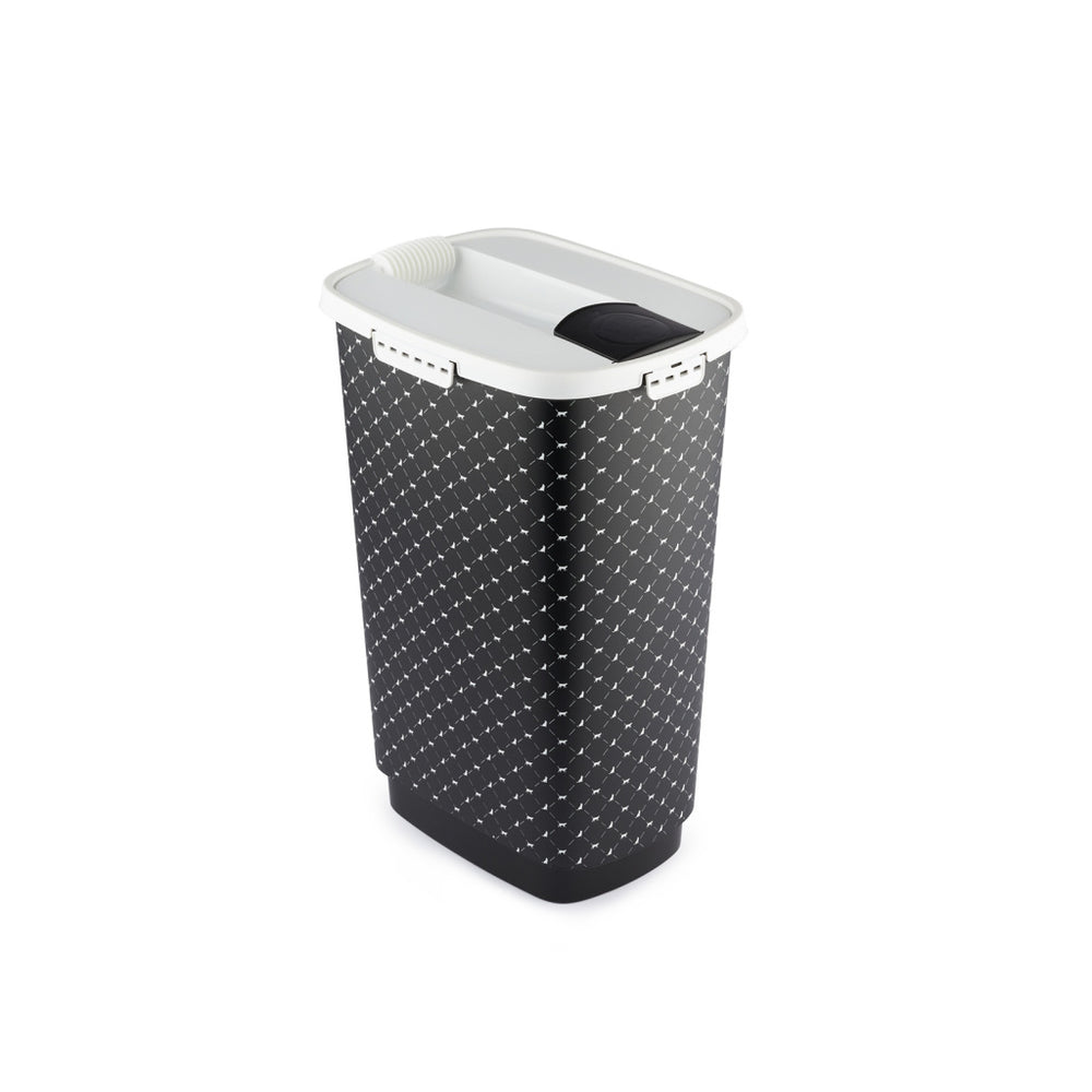 Rotho mypet voercontainer zwart wit hondenvoerbewaarbak 50l