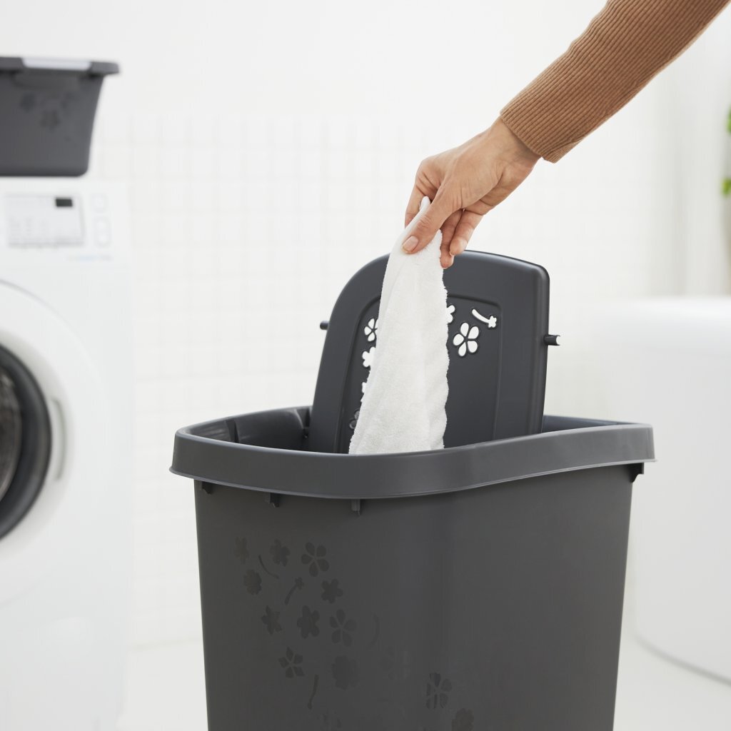 Rotho flowers wasverzamelaar 44.7x34.7x60.5 55l antraciet