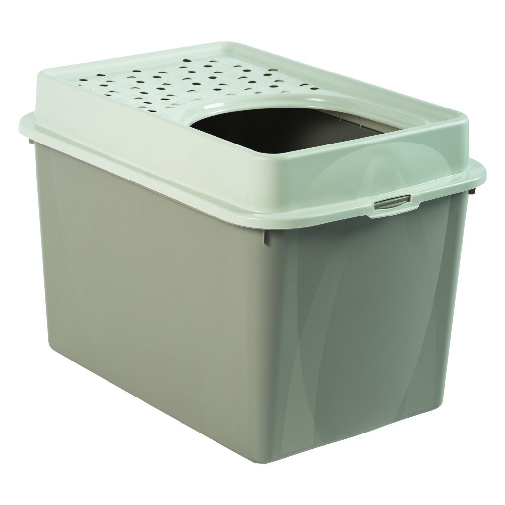 Rotho eco berty kattenbak met boveningang cappuccino zand