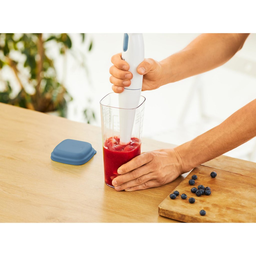 Rotho shaker met pers 1 l hok horizon blauw