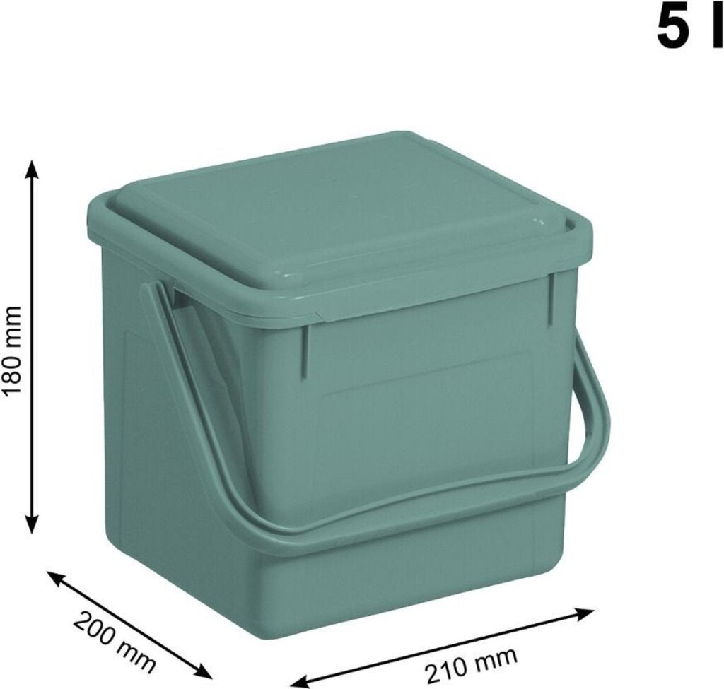 Rotho bio compostemmer - gft afvalbak 5l - bpa vrij - groen