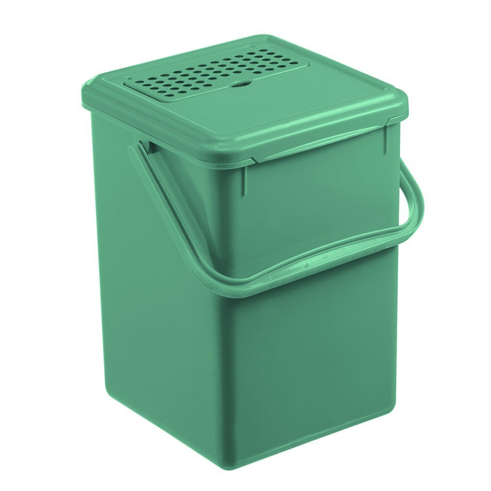 Rotho bio afvalemmer + actief koolfilter 9l maretak groen