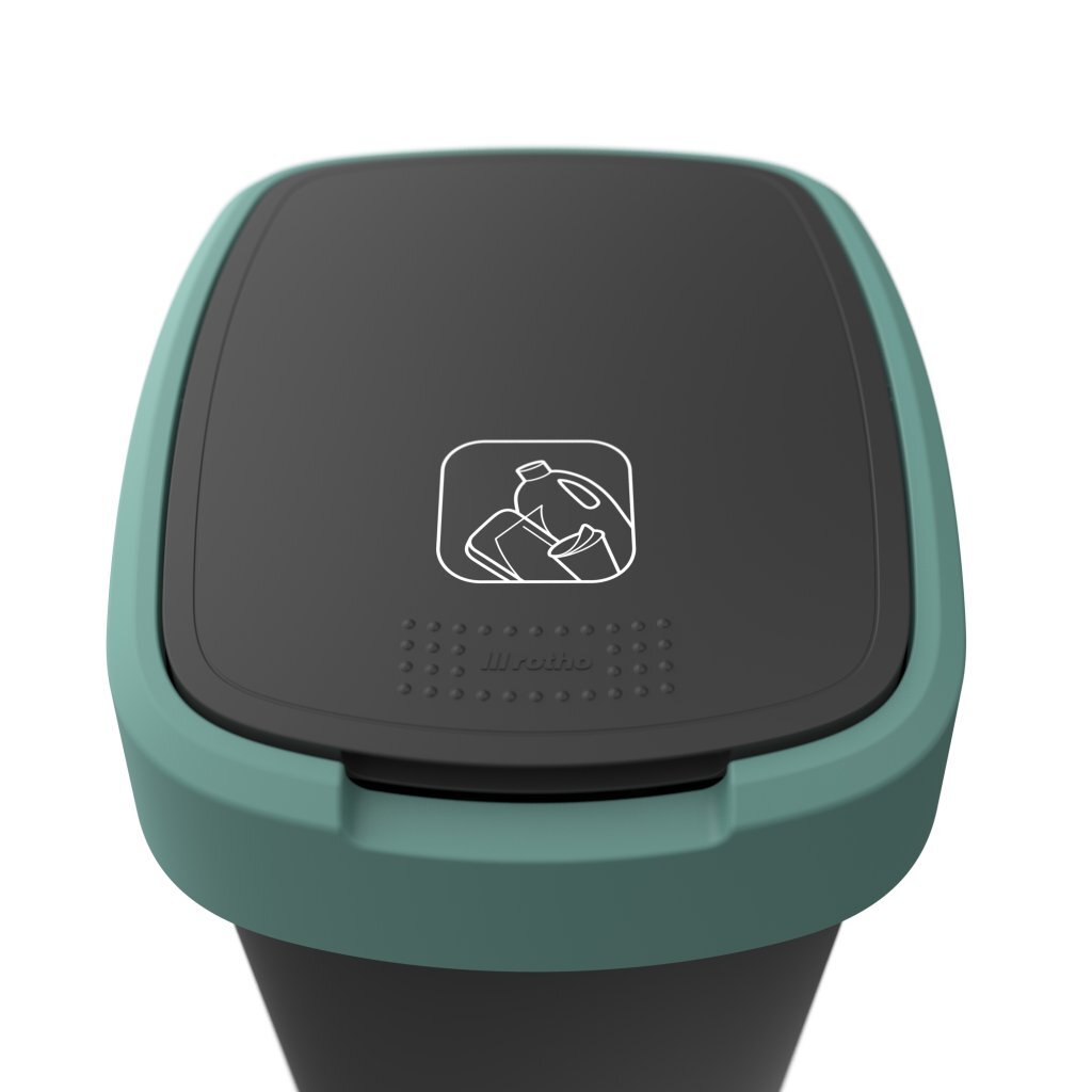 Rotho twist afvalbak 25l mistletoe groen antraciet