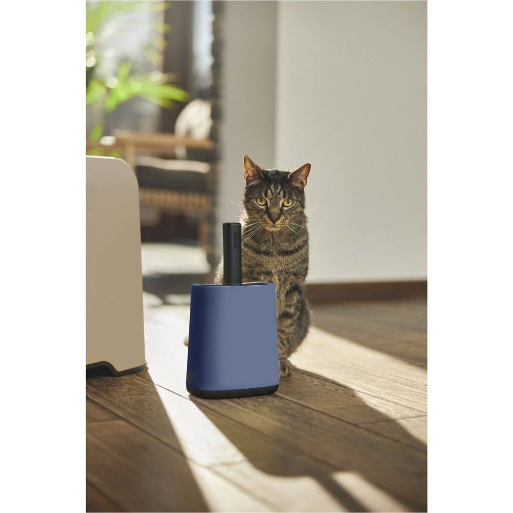 Rotho biala kattenbakschep + zakjes en houders horizon blauw