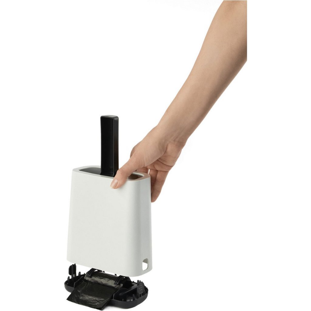 Rotho biala kattenbakschep + zakjes en houders wit