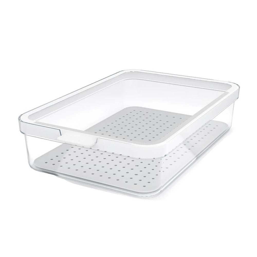 Rotho cauma koelkastorganizer 27x18.4x6.2 cm 2.6l wit transparant
