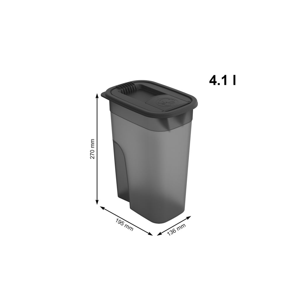 Rotho flo pet food container 4,1l antraciet transparant