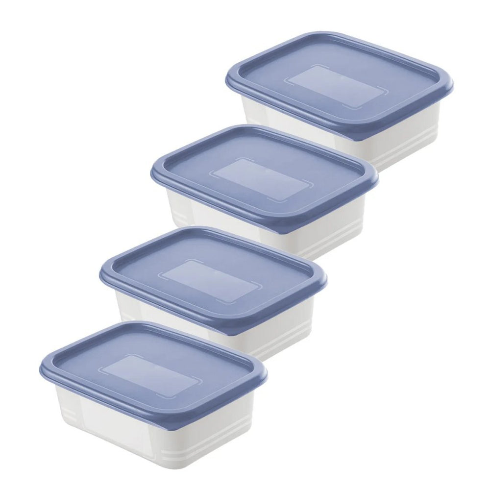 Rotho domino diepvriesdozen etiket decor 4x0.5l horizon blauw wit