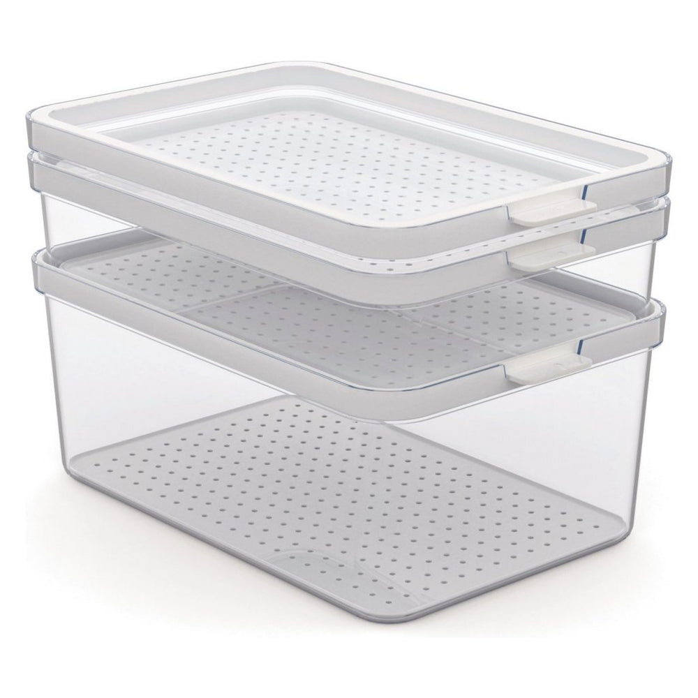 Rotho cauma set koelkastorganizer 1,3l + 2,6l + 4,65l transparant