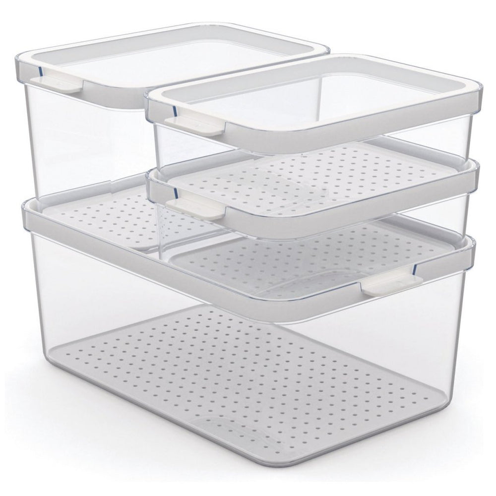 Rotho Cauma set koelkastorganizer 4,65l + 2,15l + 2x 1,2l transparant