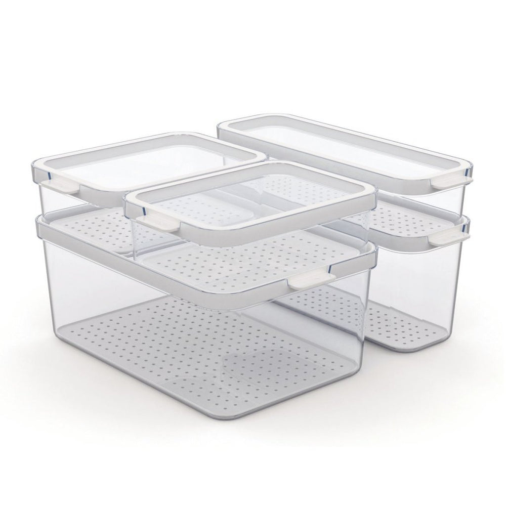 Rotho cauma set koelkastorganizer 4,65l + 2l + 1,15l + 2x 1,2l transparant