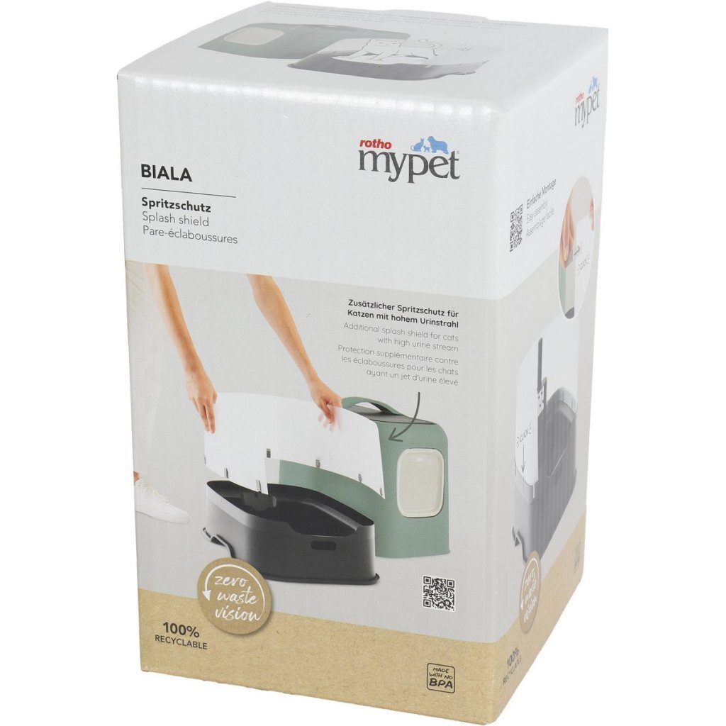 Rotho biala sproeischerm kattenbak