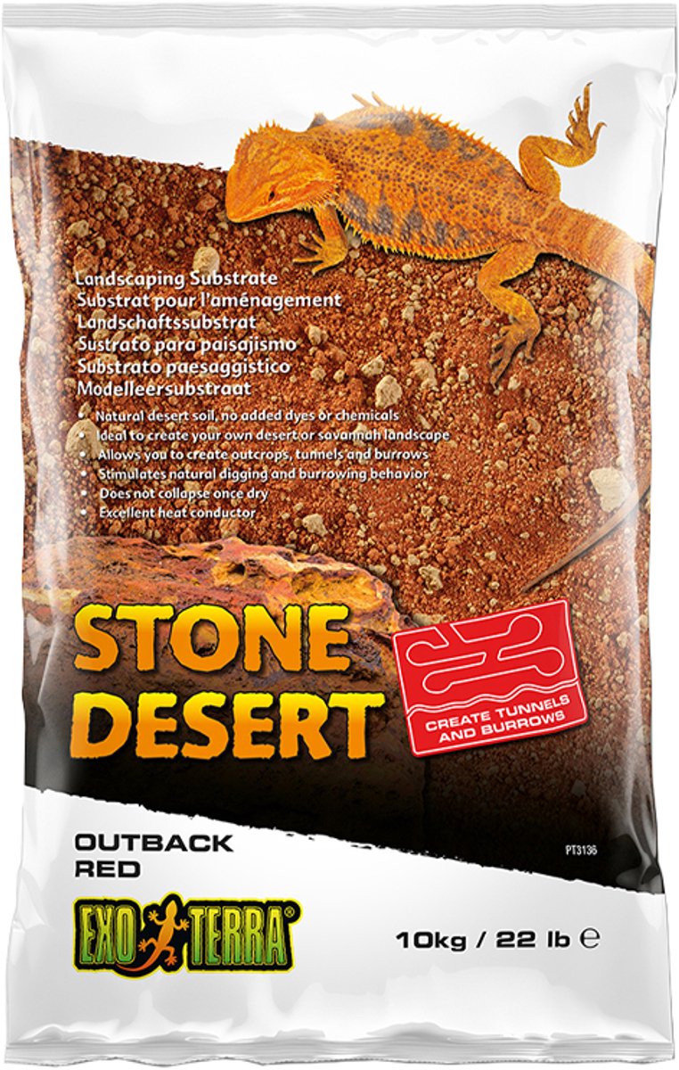 Exo terra stone desert substraat outback red rood 10kg
