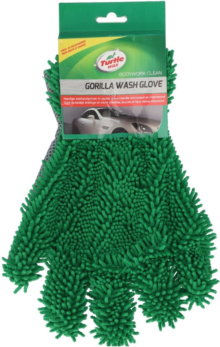 gant de toilette Gorilla maille microfibre 24x26 cm vert