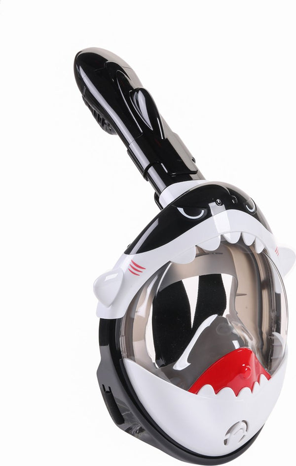 Atlantis shark snorkelmasker - snorkel - duikbril - snorkelset - full face masker - kinderen - zwart