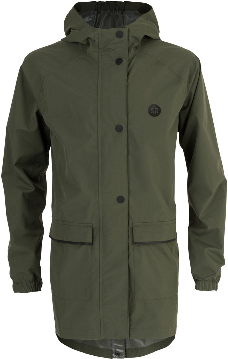 Agu go parka kids regenjas essential - groen - 116 - meisjes jongens - waterdicht ademend