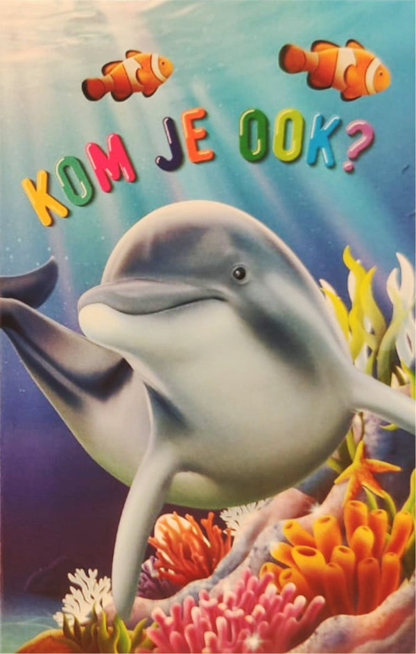 Imagegroup uitnodigingskaarten - dolfijn - kom je ook? - 6st.